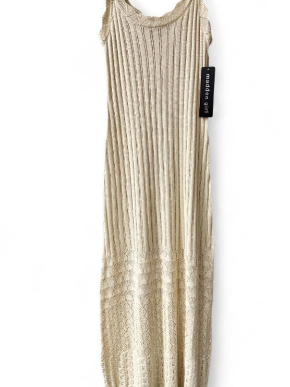 Madden Girl Cream Full Length Beach Dress M